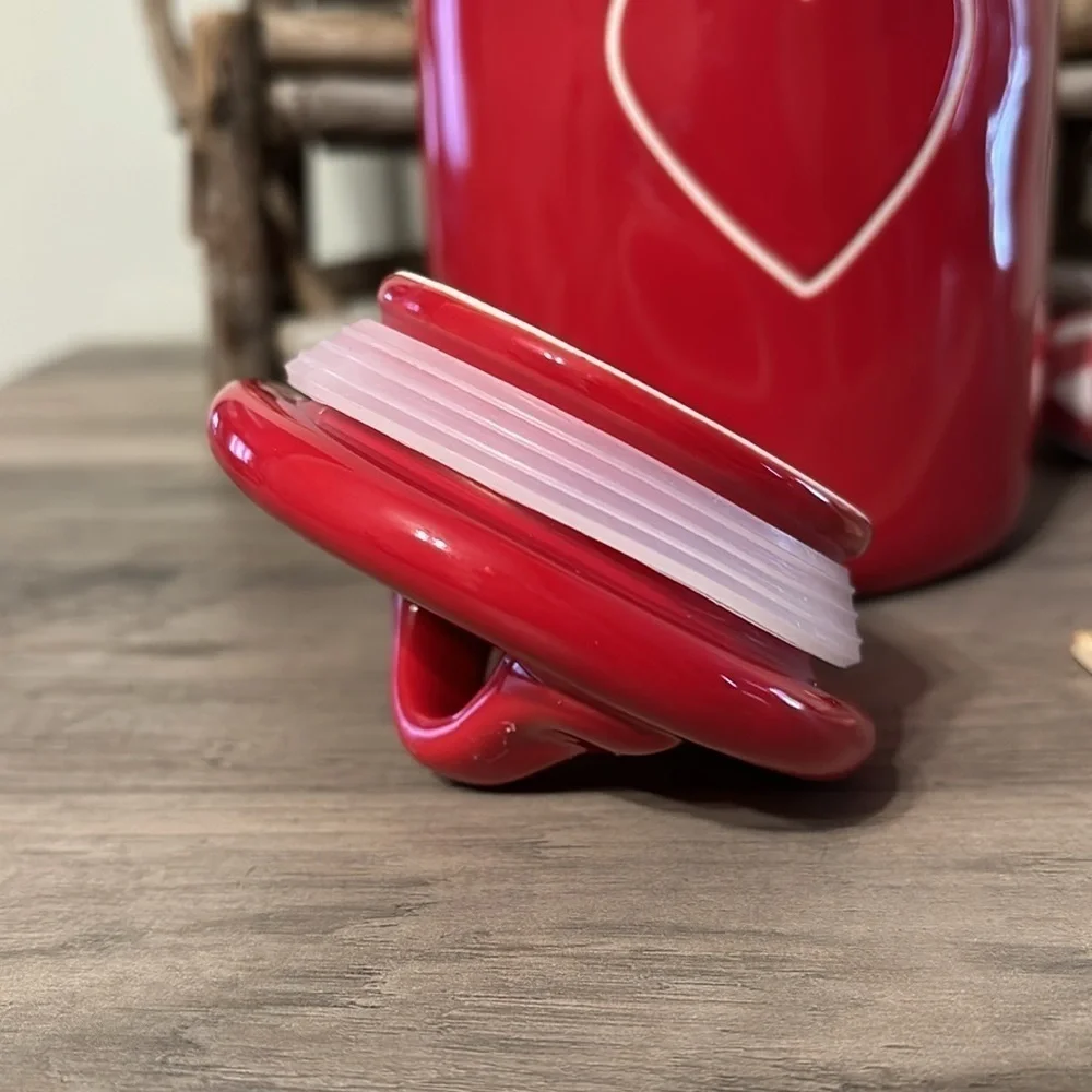 NWT RAE DUNN RED HEART BABY CANISTER